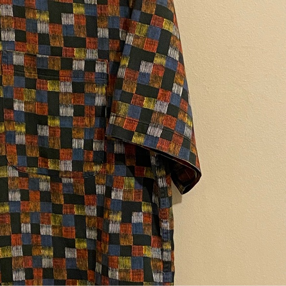 Riscatto Shirt Mens Size L Multicolor Geometric Short Sleeve Button Up - Picture 5 of 13